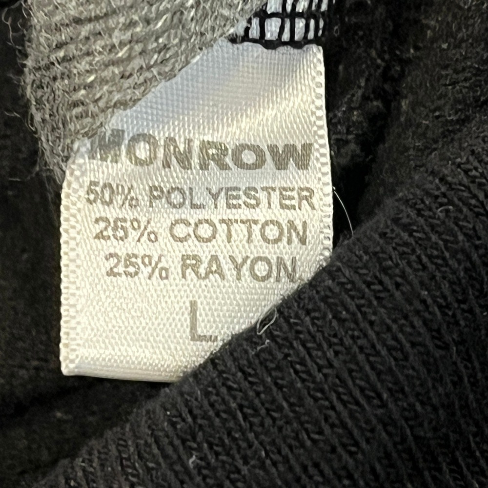 MONROW Jogger Sweatpants‎ Womens Large Black Multi Zip Moto Zip Ankle Modern USA - Picture 6 of 7